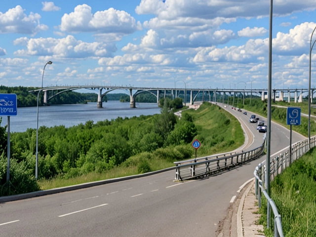Новые дорожные знаки установлены на набережной реки Оки в Калуге для улучшения безопасности и инфраструктуры